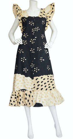 1973 Documented Catalog Floral Cotton Apron Dress