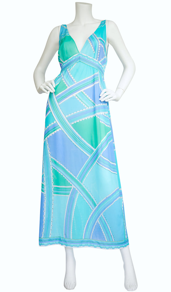 Emilio Pucci 1960s Formfit Rogers Blue Slip Dress Featherstone Vintage Emilio Pucci 1960s Formfit Rogers Blue Slip Dress Featherstone Vintage