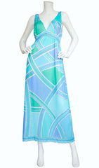 1960s Formfit Rogers Blue Slip Dress