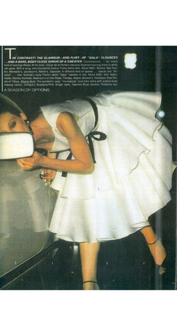 1979 Documented Black Silk Organza Ruffle Cocktail Dress