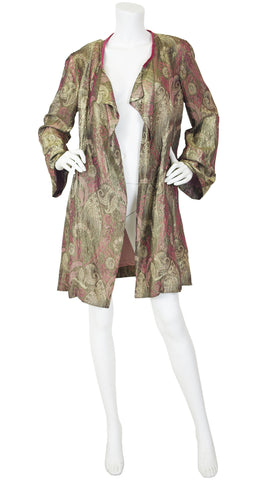 1920s Gold & Pink Metallic Lamé Evening Jacket