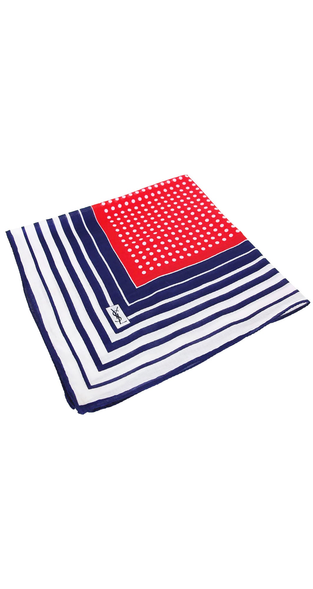 1970s Red, White & Blue Cotton Scarf