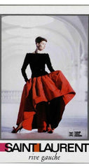 1988 Ad Campaign Black Silk Velvet & Taffeta Evening Gown