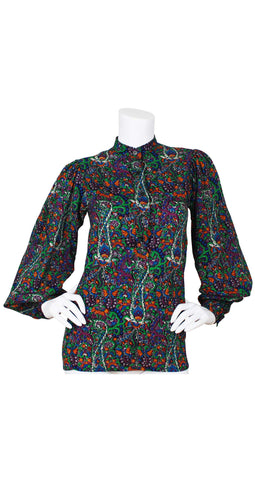 c.1976 Russian Collection Paisley Wool Blouse