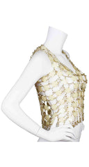 1960s Paco Rabanne Style Chain Link Disc Vest