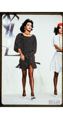 1981 S/S Runway Black & White Polka-Dot Carwash Dress