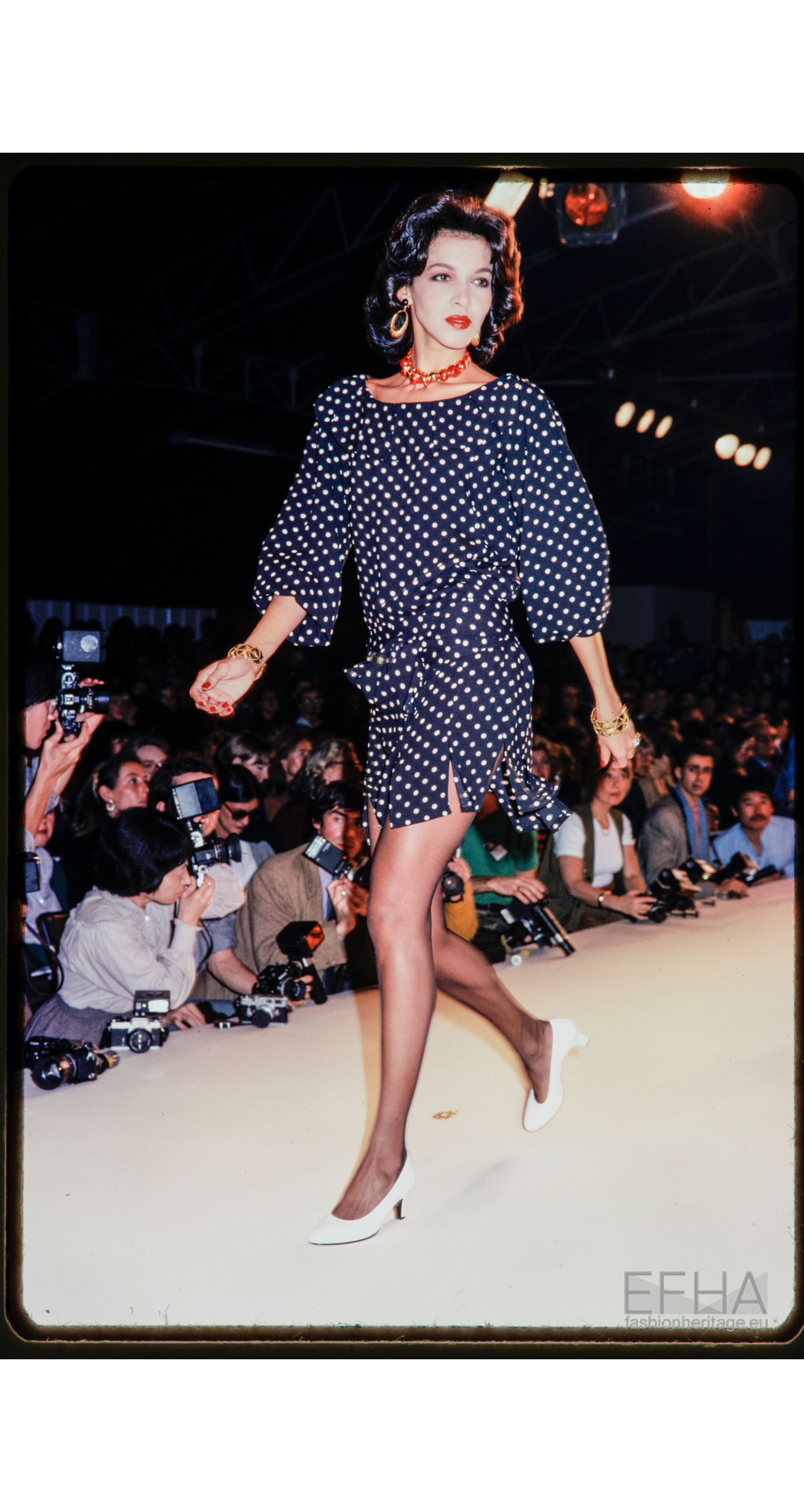 Yves Saint Laurent 1981 S/S Runway Black & White Polka-Dot Carwash Hem Dress – Featherstone Vintage Yves Saint Laurent 1981 S/S Runway Black & White Polka-Dot Carwash Hem Dress – Featherstone Vintage