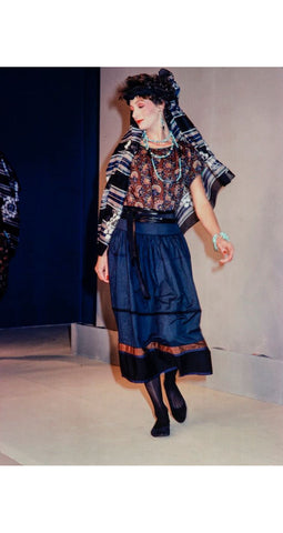 1982 S/S Documented Striped Cotton Skirt