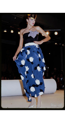 1978 Tulip Print Cotton Halter Top & Maxi Skirt Set