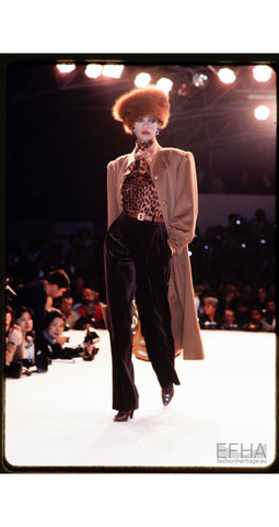 1983-84 F/W Black Wool Puff Shoulder Coat