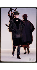 1984-85 F/W Green & Black Plaid Wool Velvet Collar Jacket