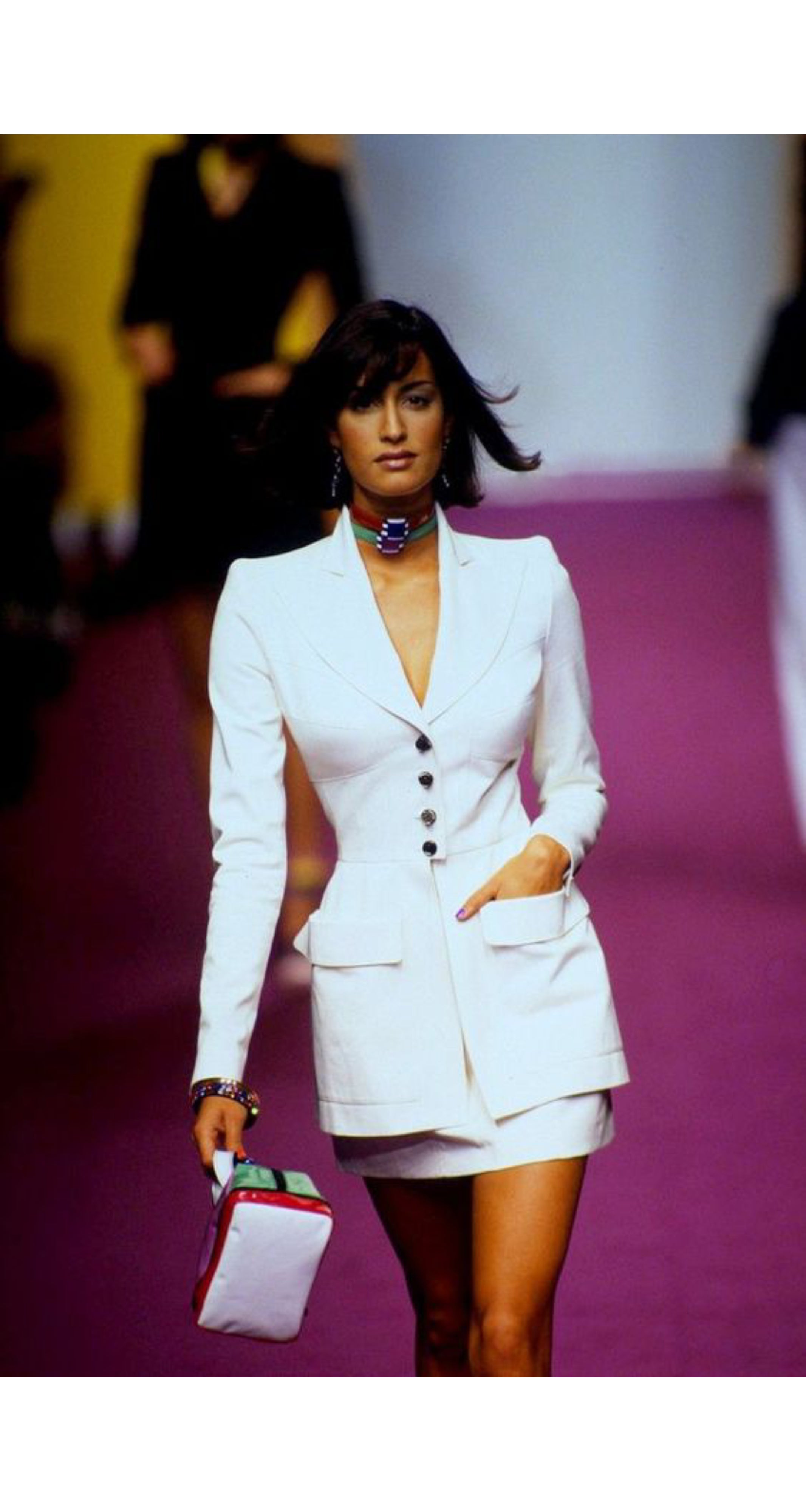 Runway 90s Womens Suit Karl Lagerfeld 1995 S/S Runway Powder Pink Structured Mini Skirt Runway 90s Womens Suit Karl Lagerfeld 1995 S/S Runway Powder Pink Structured Mini Skirt