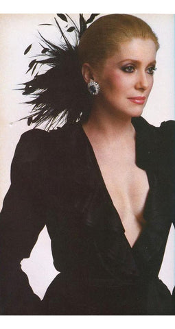 1986 Documented Black Velvet & Satin Ruffle Evening Dress