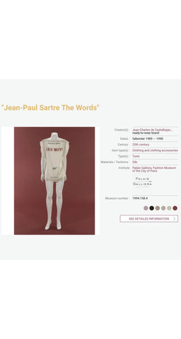 1989-90 F/W Jean-Paul Sartre "Les Mots" Book Cover Silk Top