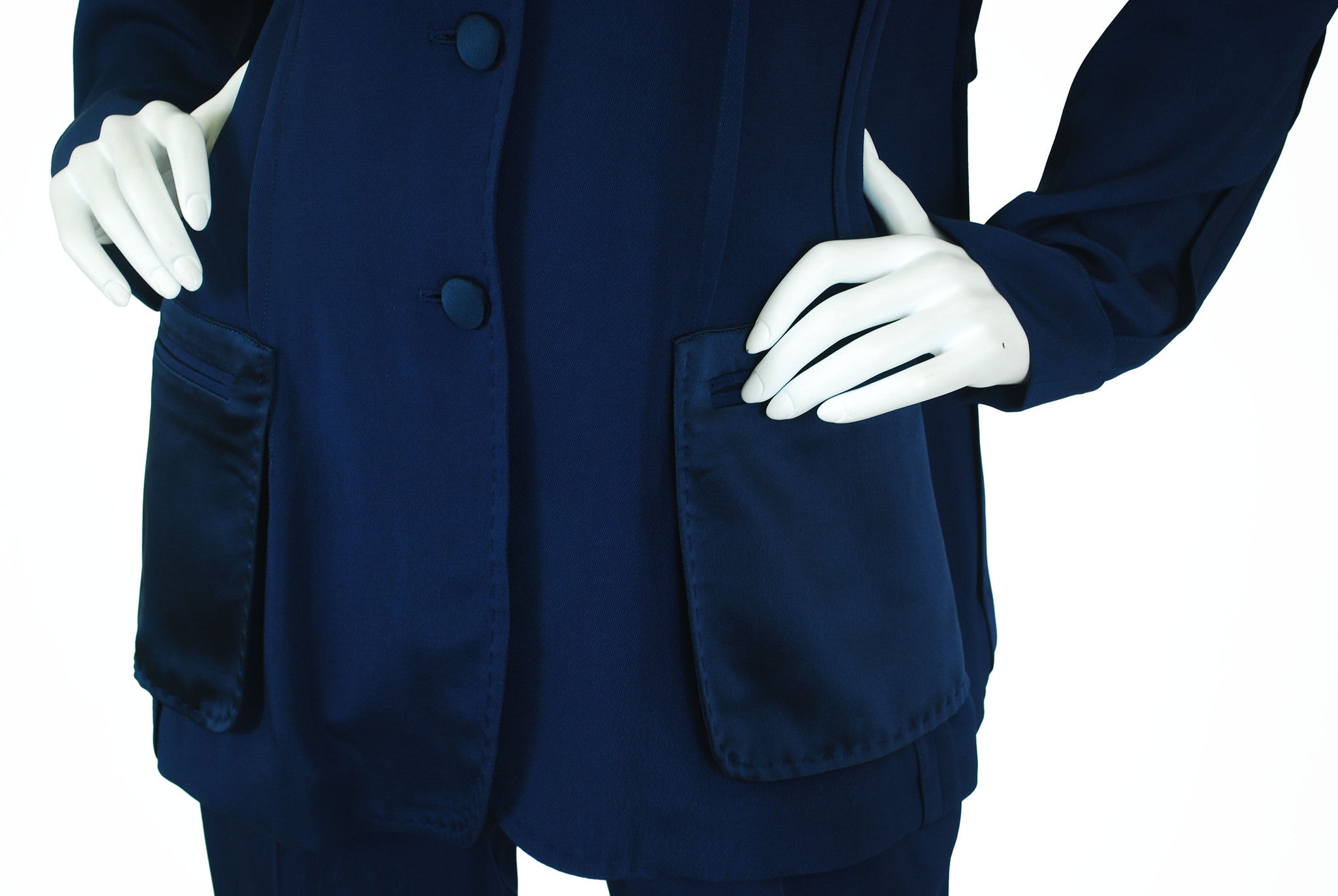 Cheap and Chic Deconstructed Navy Trouser Pant Suit