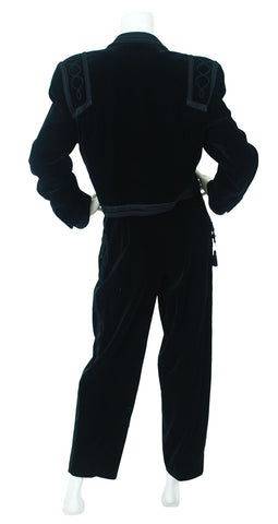 1980s Matador Black Velvet Pant Suit