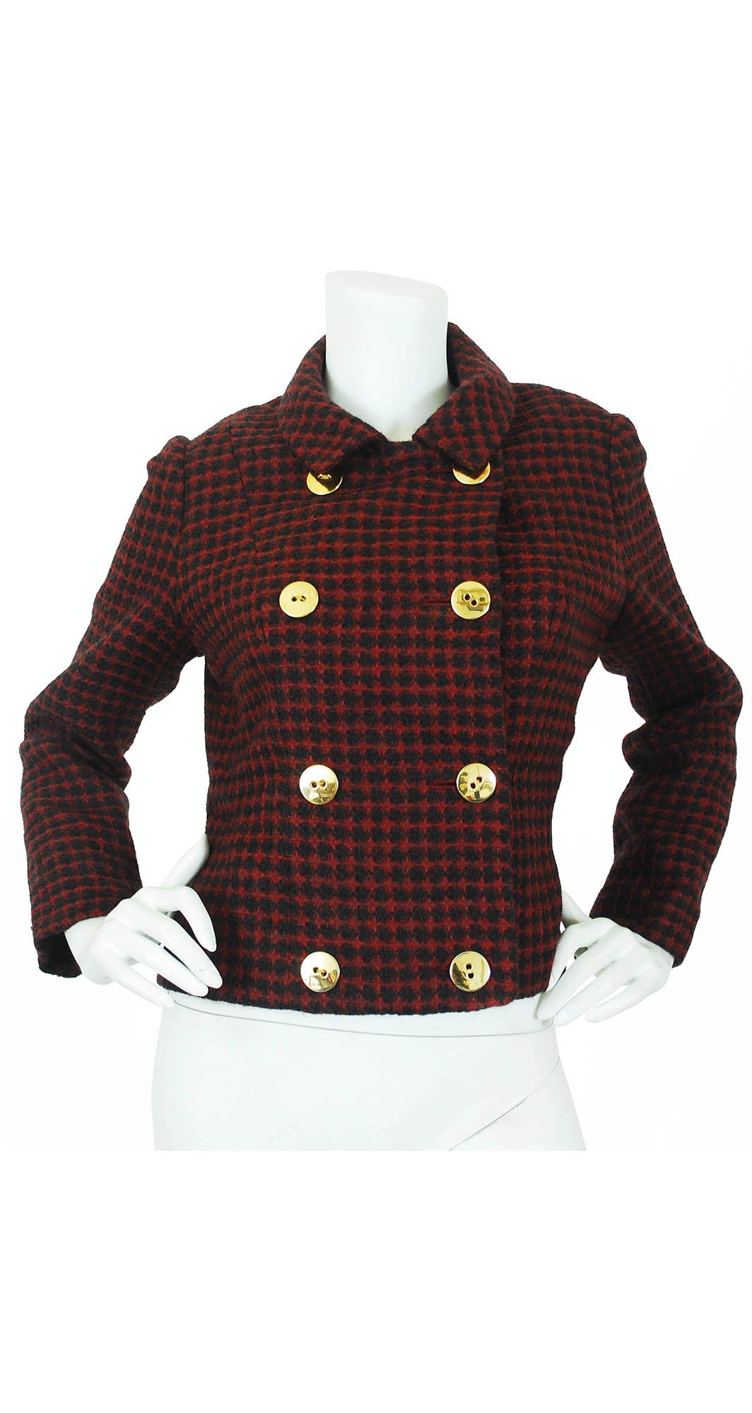Early 1960s Red & Black Checkered Wool Jacket