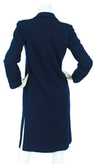 c.1970 Navy Blue Wool Jersey Coat