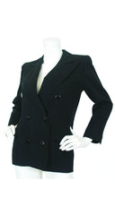 1981 S/S Haute Couture Black Wool Blazer