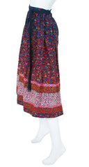 1970s Abstract Spotted Tassel Belt Full Skirt