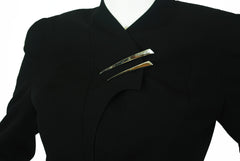 1990's Silver Spear Black Wool Blazer
