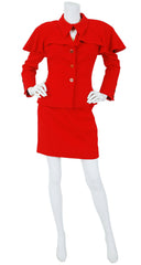 Fall 1995 Ad Campaign Red Wool Skirt Suit