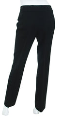 1970s Black Wool Logo Leather Trim Trousers
