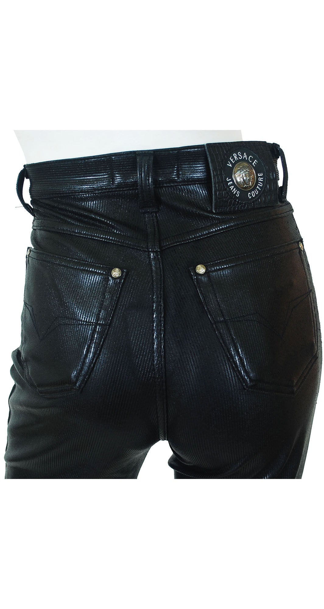 Jeans Couture Black Shiny Disco Pants