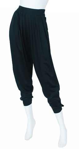 Late 1970s High Waisted Black Satin Breeches