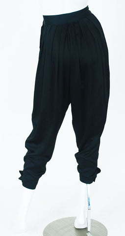 Late 1970s High Waisted Black Satin Breeches