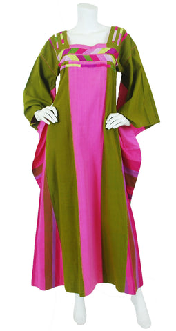 1970s Mexican Embroidered Dramatic Caftan