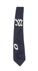 1980s Embroidered Applique Script Men's Tie
