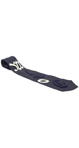 1980s Embroidered Applique Script Men's Tie