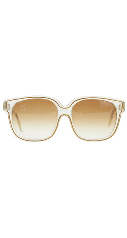 1970s 8080 19 FO Clear Plastic and Gold Sunglasses