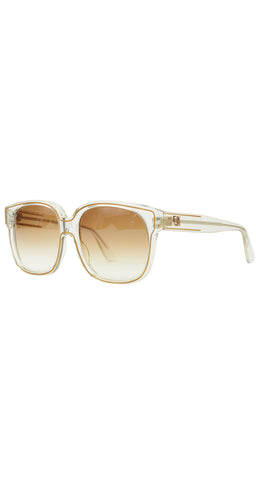 1970s 8080 19 FO Clear Plastic and Gold Sunglasses