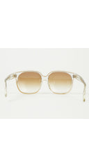 1970s 8080 19 FO Clear Plastic and Gold Sunglasses