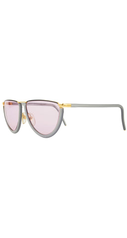 1980s GFF 9 Gray & Gold Half Moon Sunglasses