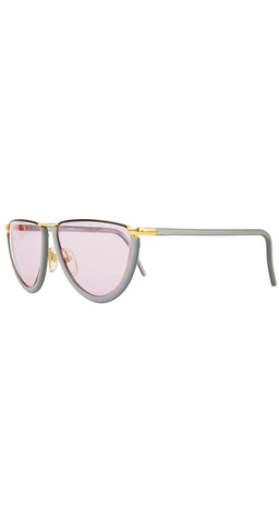 1980s GFF 9 Gray & Gold Half Moon Sunglasses