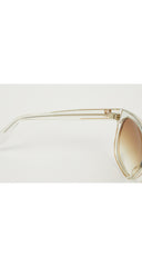 1970s 8080 19 FO Clear Plastic and Gold Sunglasses