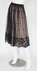 1970s Fleur-de-lis Lace & Silk Ballerina Skirt