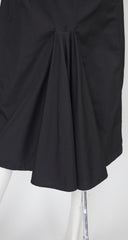 1980s Black Cotton Fishtail Dress