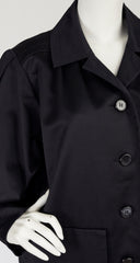 1970s Black Cotton Balloon Sleeve Jacket