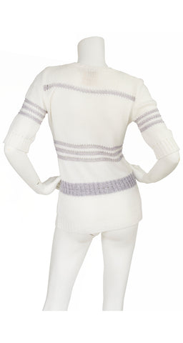 1970s Logo White Short-Sleeve Sweater Top