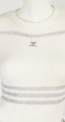 1970s Logo White Short-Sleeve Sweater Top