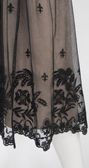 1970s Fleur-de-lis Lace & Silk Ballerina Skirt