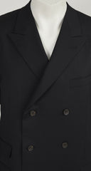 2003 S/S Black Wool Double-Breasted Suit Jacket