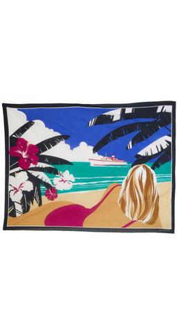 1980s NOS Tropical Beach Scene Cotton Pareo
