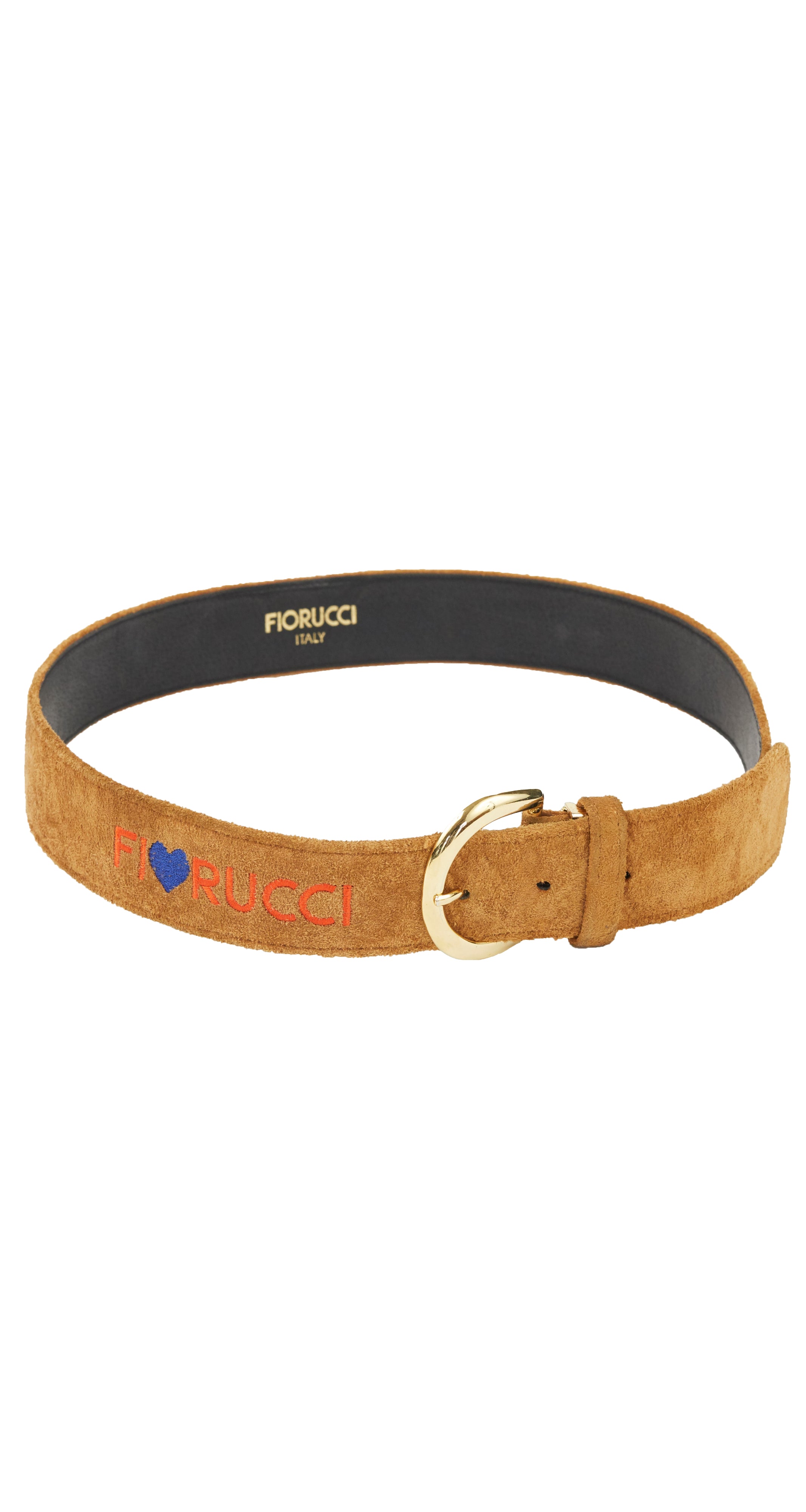 1980s "FI♥RUCCI" Embroidered Suede Belt
