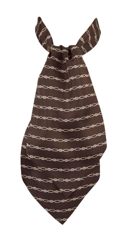 1970s Men's "C" Logo Brown Silk Ascot Cravat
