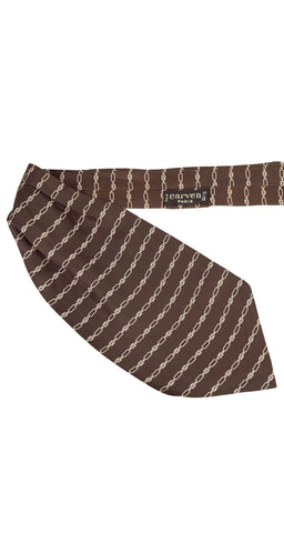 1970s Men's "C" Logo Brown Silk Ascot Cravat
